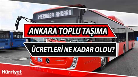 Ankara da toplu taşıma ücretleri